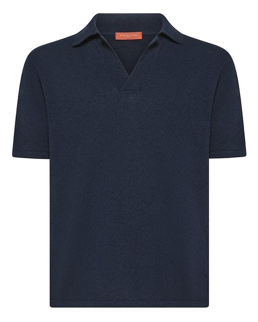 Daniele Fiesoli Blue Half-Sleeve Cotton Polo for men