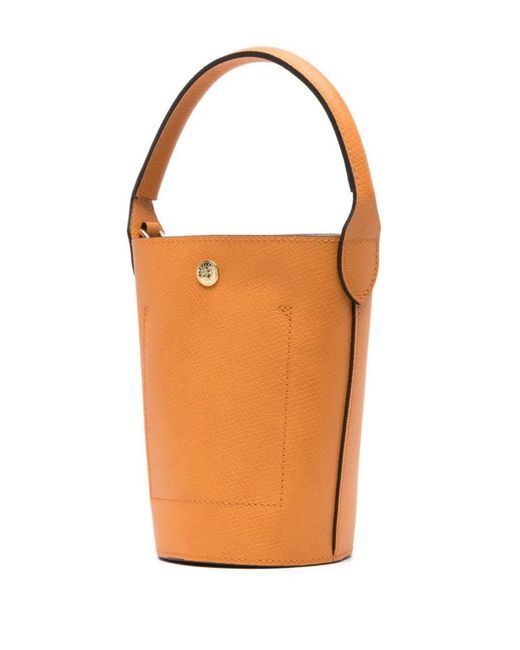 Longchamp Orange Xs Epure Bucket Bag With Embossed Logo