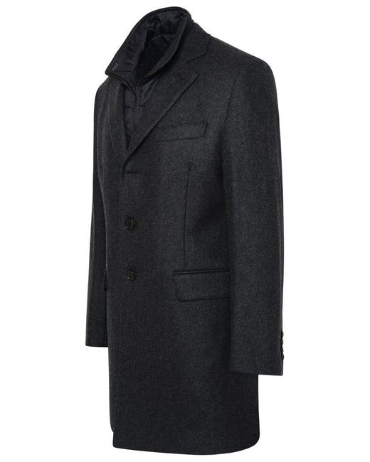 Fay Black Polyamide Coat for men