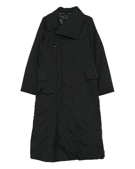 Y-3 Black Asymmetric-Collar Raincoat