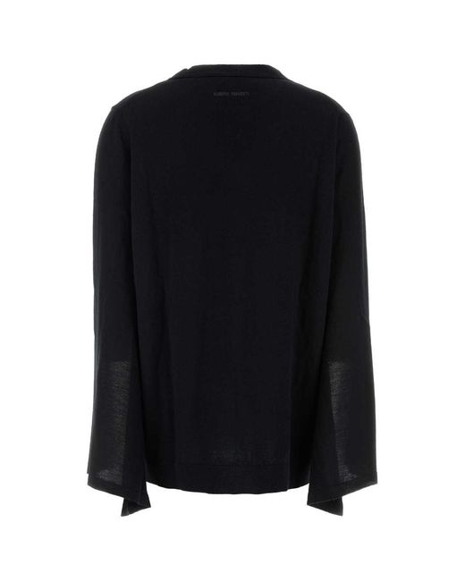 Alberta Ferretti Black Wool Sweater