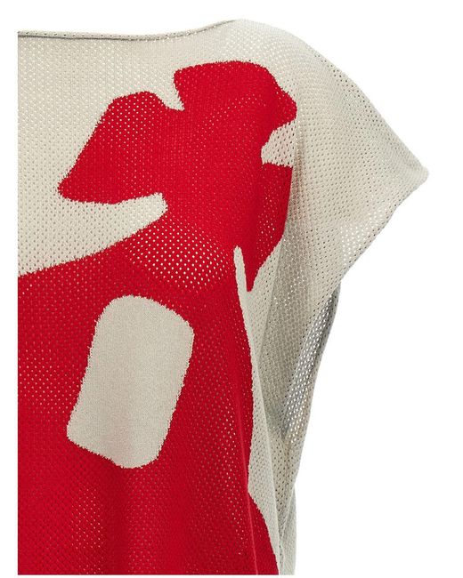 Vivienne Westwood Red 'Intarsia Pixel Orb Beach' Top