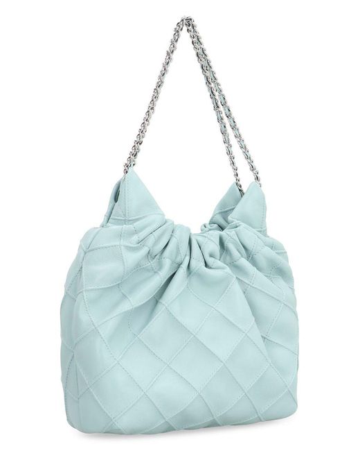 Tory Burch Blue 'Fleming' Shoulder Bag With Chain-Link Shoulder Strap And Double T Motif