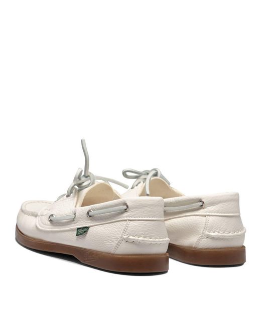Paraboot White "Barth" Boat Loafers for men