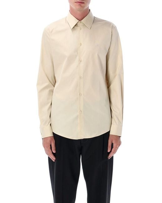 Burberry Natural Slim Fit Cotton Shirt for men