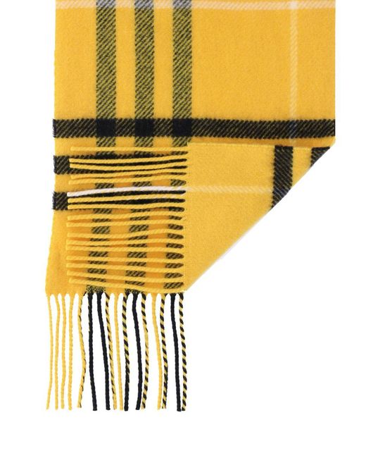 Burberry Yellow Check Pattern Scarf