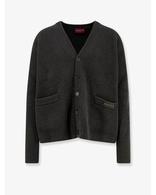 Gucci Black Wool And Cashmere Cardigan for men