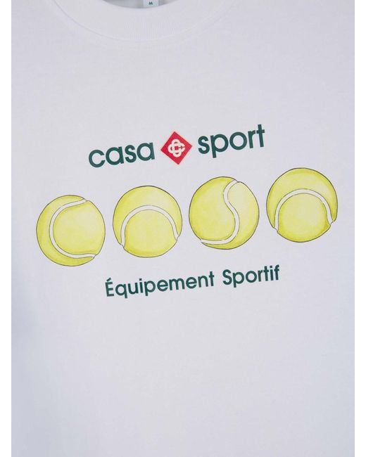 Casablancabrand White Casa Sport Tennis Balls T-Shirt for men
