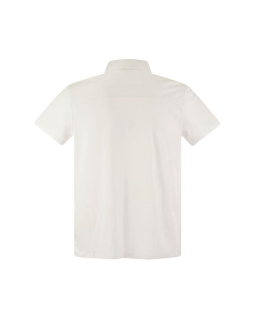 Majestic Filatures White Short-Sleeved Polo Shirt for men