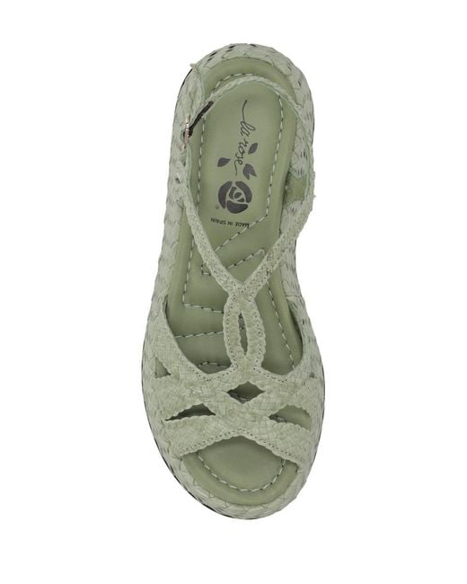 LA ROSE Green Maui Platform Wooden Sandal