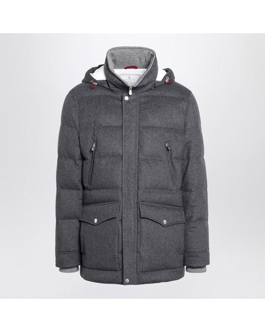 Brunello Cucinelli Gray Flannel Jacket for men