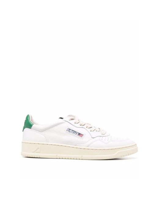 Autry White Medalist Low Leather Sneakers