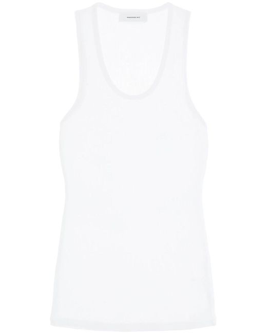 Wardrobe NYC White Ribbed Sleeveless Top With