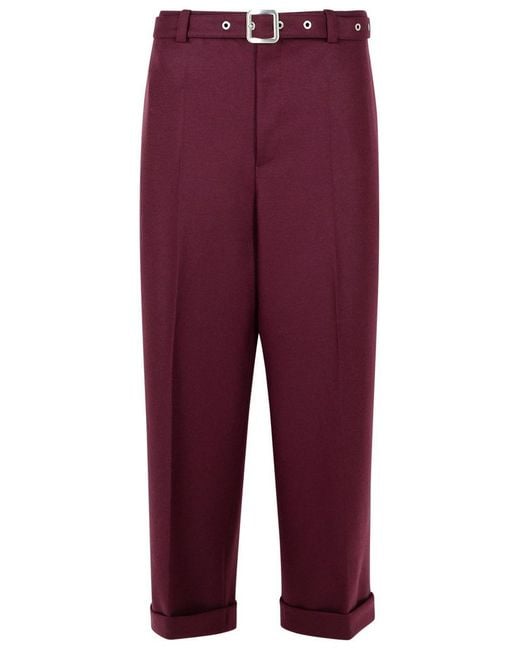 Jil Sander Purple Wine Wool Pants for men