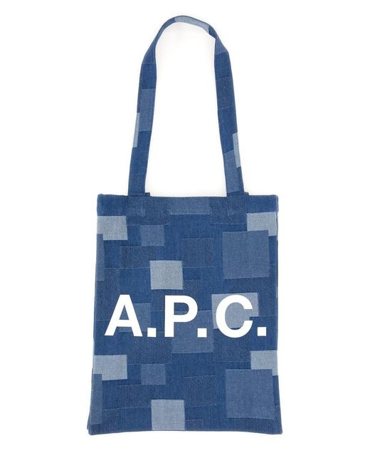 A.P.C. Blue "lou" Tote Bag for men