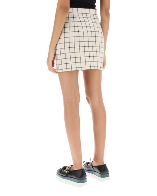 Marni Natural Check Wool Mini Skirt