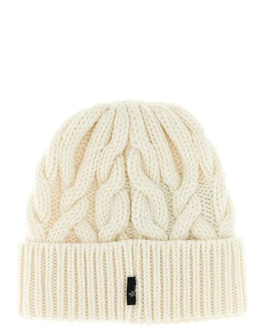 Moncler Natural Braided Wool Beanie