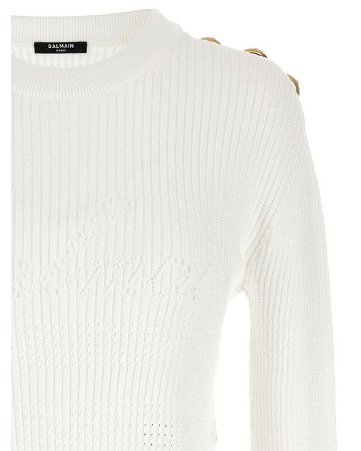Balmain White '' Sweater