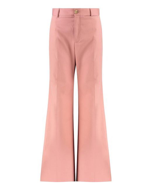 Chloé Pink High-Waist Wide-Leg Trousers