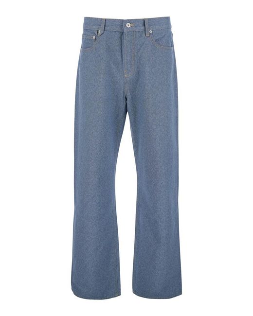 Jacquemus Blue 'Le De-Nimes Droit' Five Pocket Jeans With Embroidered Logo On The Back for men