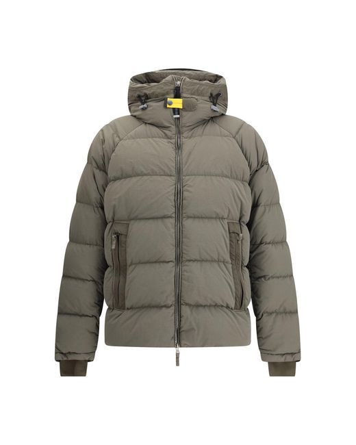 Parajumpers Gray Hooded Down Jacket for men