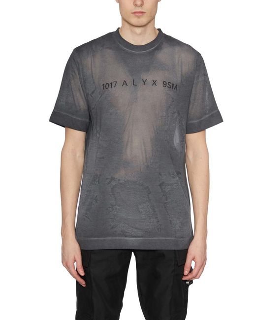 1017 ALYX 9SM Gray T-shirt Graphic In Cotone for men