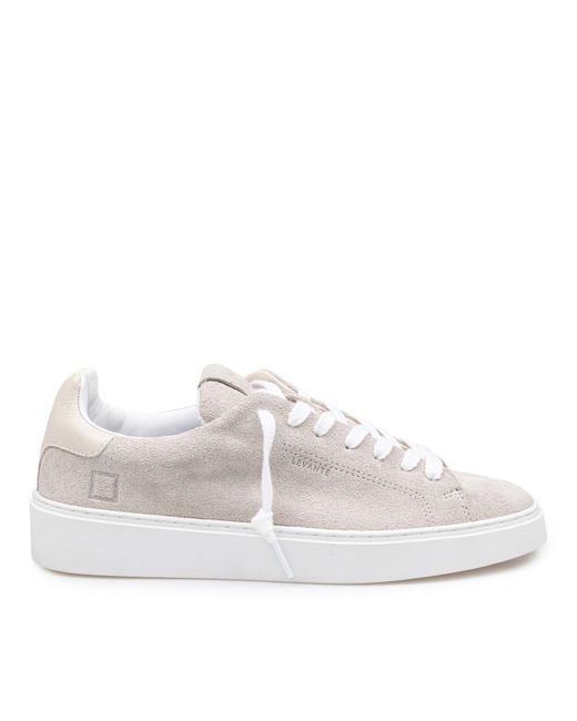 Date White Suede Sneakers for men
