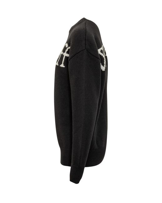 Off-White c/o Virgil Abloh Black Sweater With Inlaid Logo