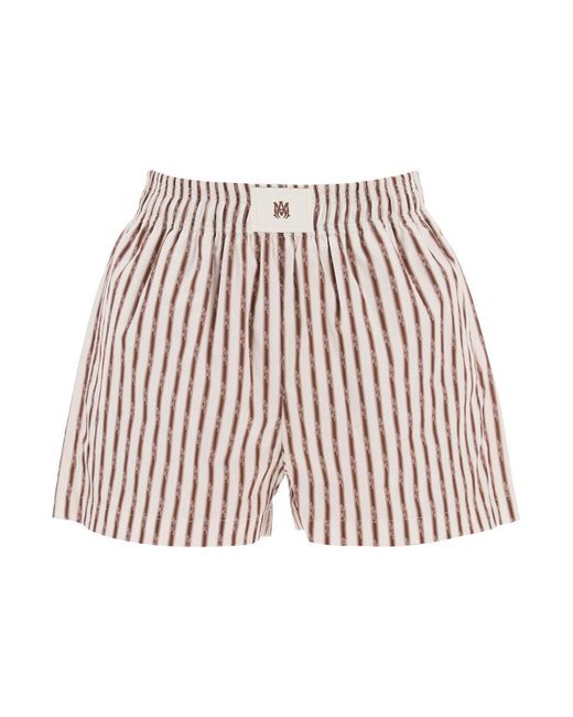Amiri Red Striped Pajama Shorts