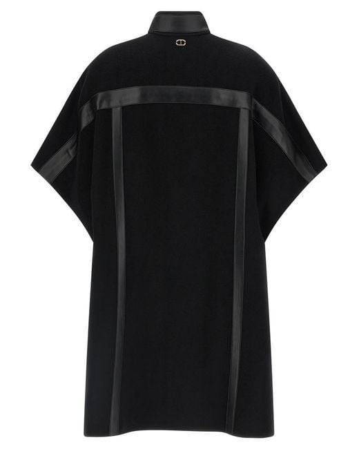Twinset Black Wool Cape
