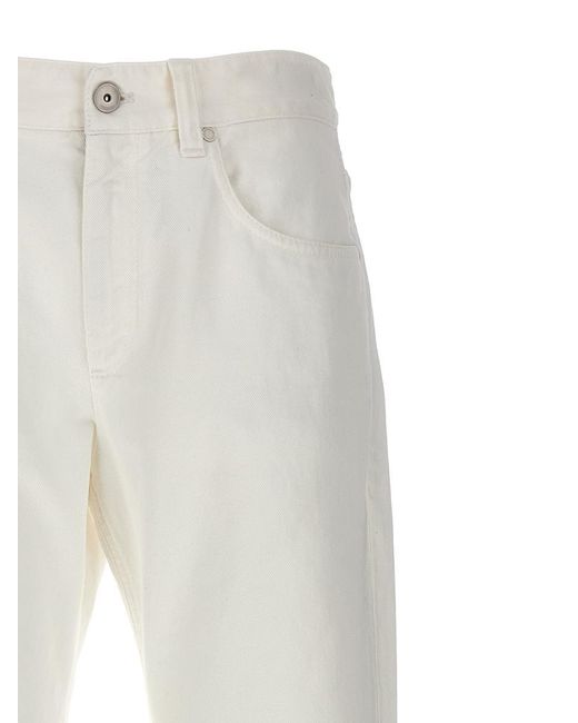 Brunello Cucinelli White 'Straight Leg' Jeans
