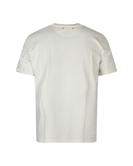 Golden Goose Deluxe Brand Gray Cream Cotton T-Shirt for men