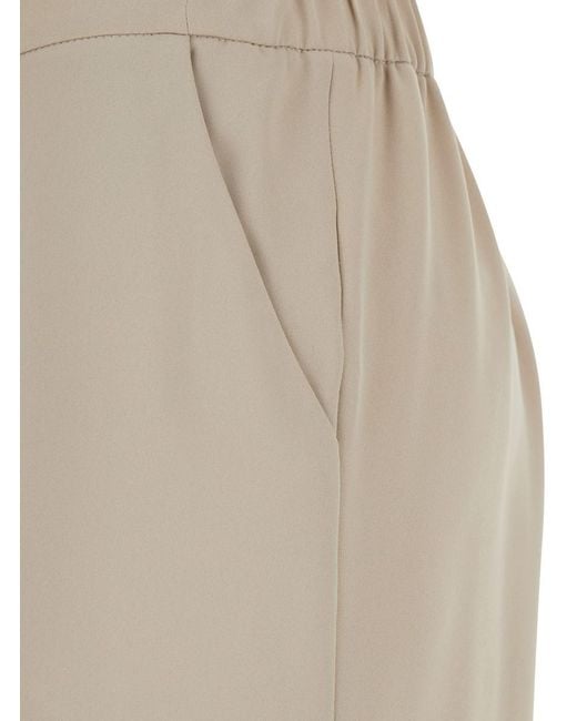 P.A.R.O.S.H. Natural Pants With Elastic Waist And Wide Leg