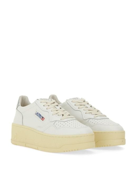 Autry White "Medalist" Platform Sneaker
