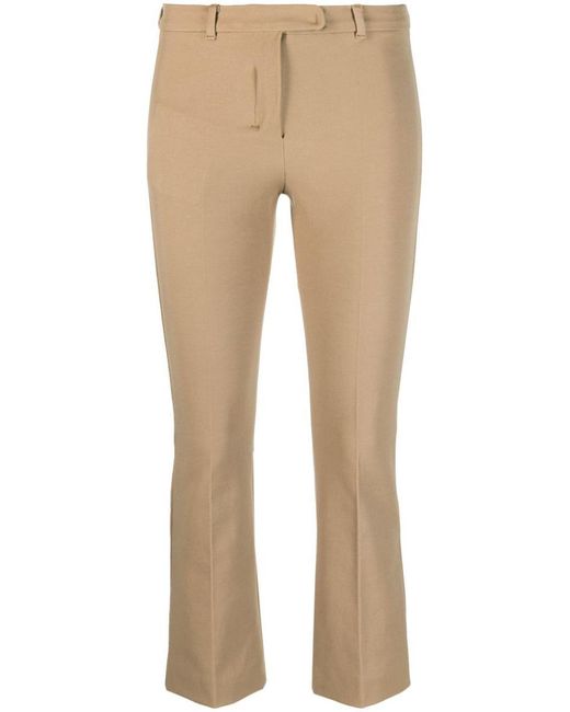 Max Mara Natural Cropped Cotton-blend Trousers