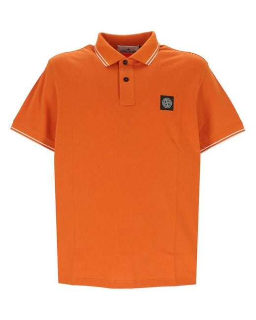 Stone Island Orange T-Shirts And Polos for men