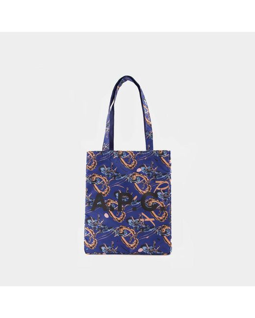 A.P.C. Blue Lou Reversible Shopper Bag for men