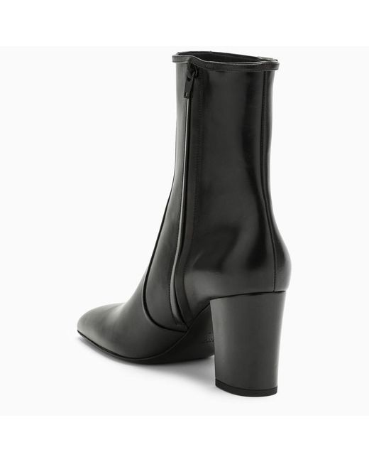 Saint Laurent Black Leather Ankle Boot