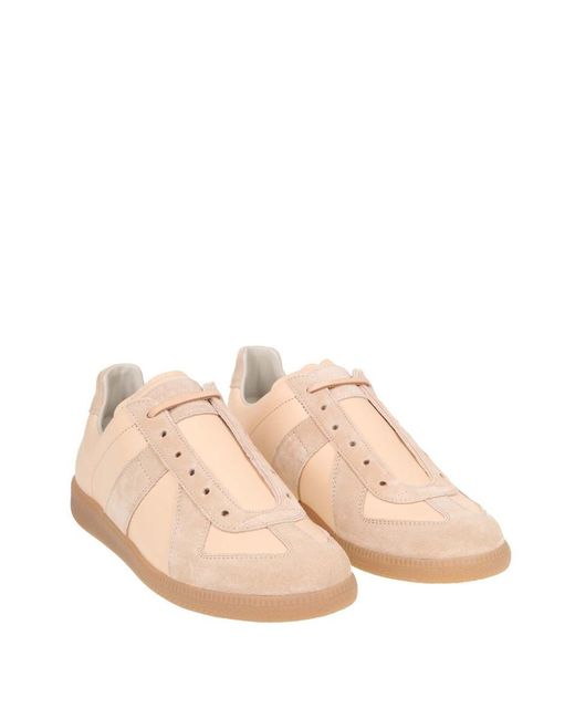 Maison Margiela Pink Suede And Fabric Sneakers for men