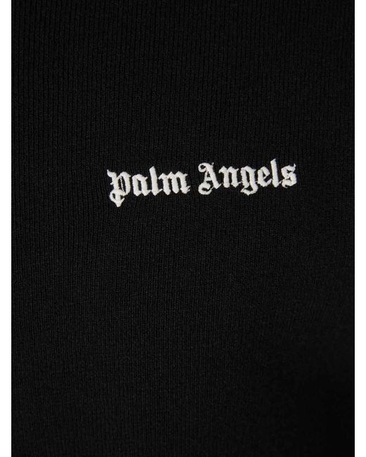 Palm Angels Black Jacket With Embroidered Logo for men