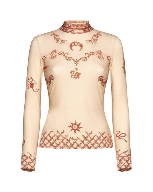 MARINE SERRE Multicolor Henna-print Jersey Top