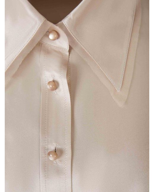 Acne Natural Tulle And Silk Shirt