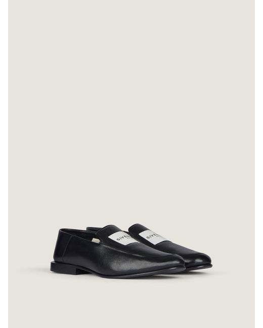 Givenchy White "Label" Leather Loafers