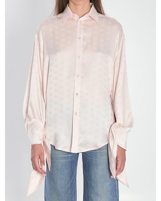 Balenciaga White Silk Shirt With Knotted Cuffs