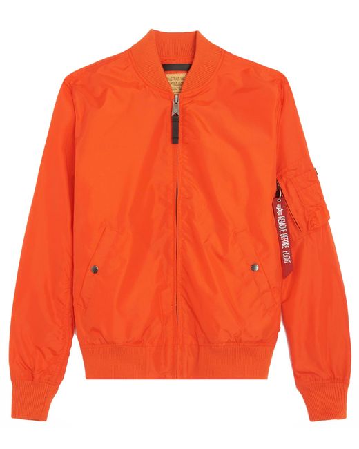 Alpha Industries Synthetic Ma-1 Tt Atomic Bomber Jacket in Orange for ...