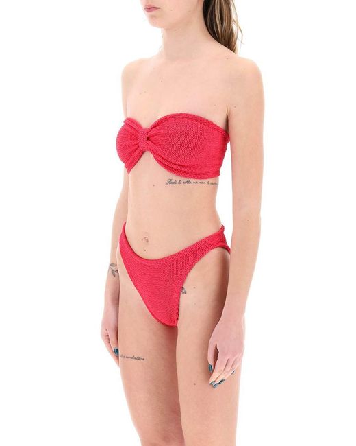 Hunza G Red Jean Bikini Set