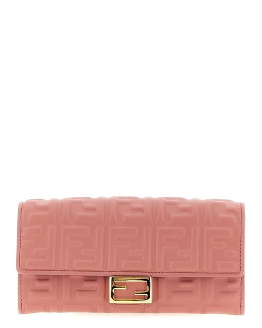 Fendi Pink 'Continental Baguette' Wallet On Chain