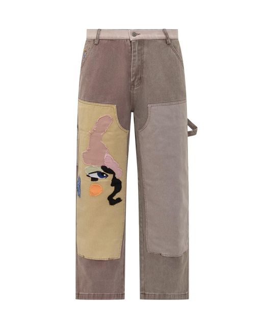 Kidsuper Gray Patchwork Trousers for men