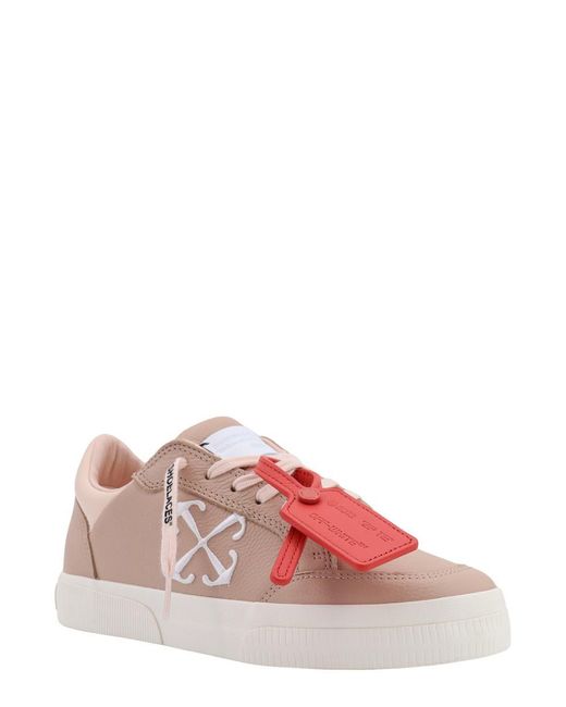 Off-White c/o Virgil Abloh Pink Low Leather Vulcanized Sneakers For