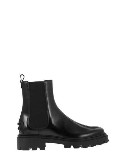 Tod's Black Leather Chelsea Boot